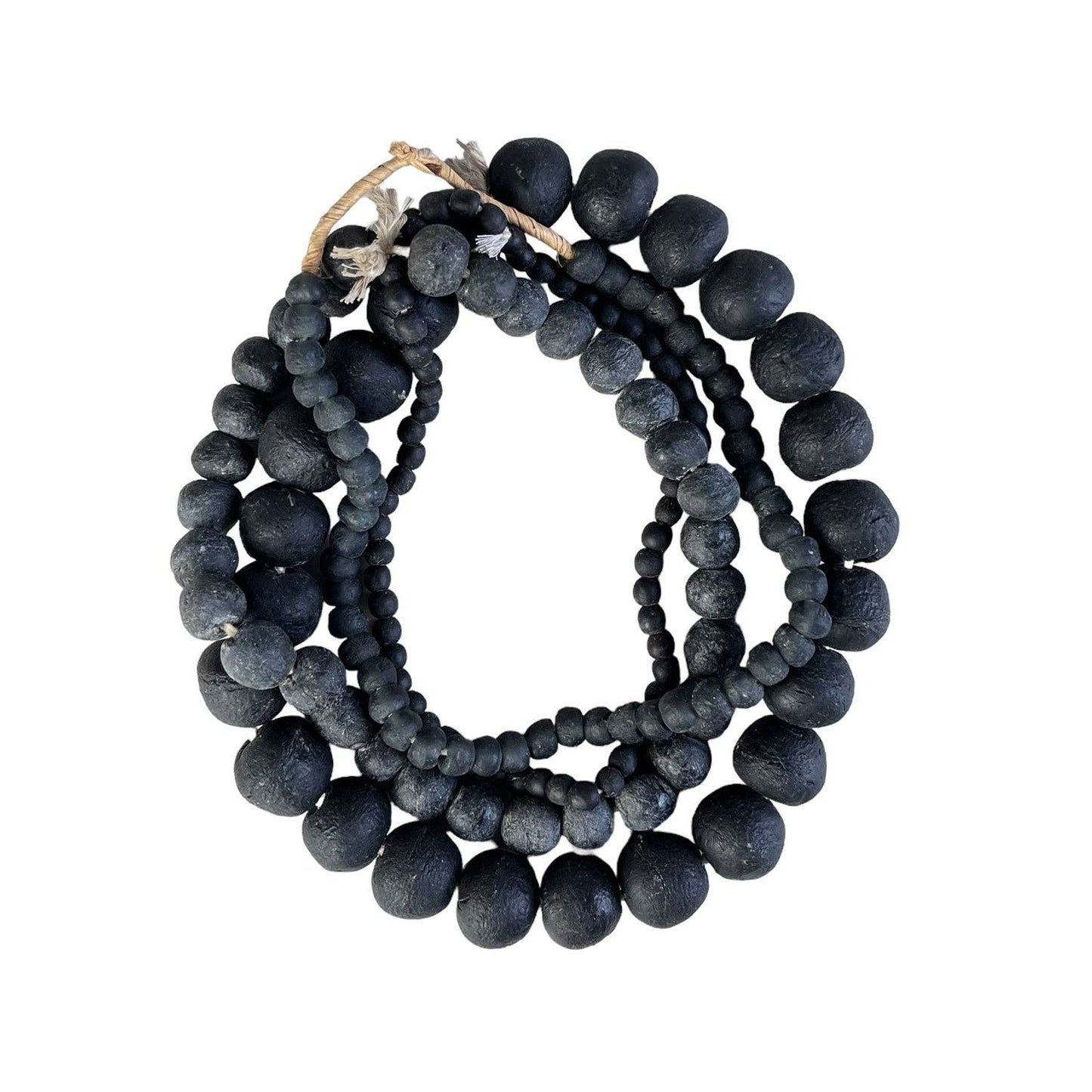 Recycled Glass Beads: Black / Medium