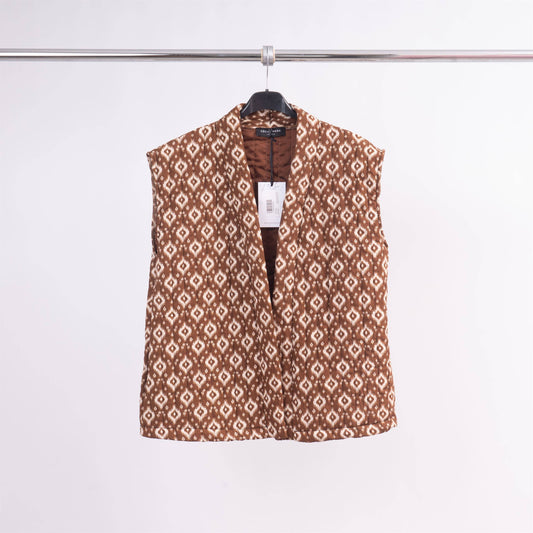 Sleeveless Vest Jacket: Brown