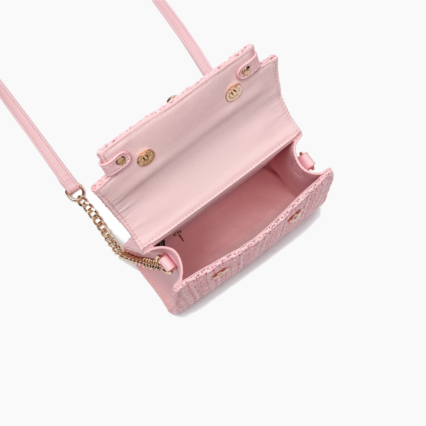 Stella Straw Crossbody Purse: Blush