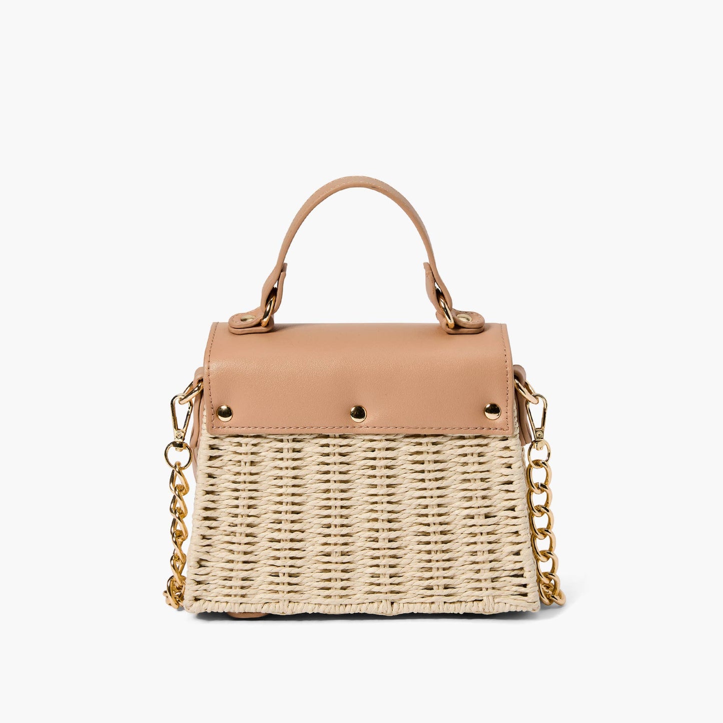 Heather Woven Straw Crossbody: Taupe