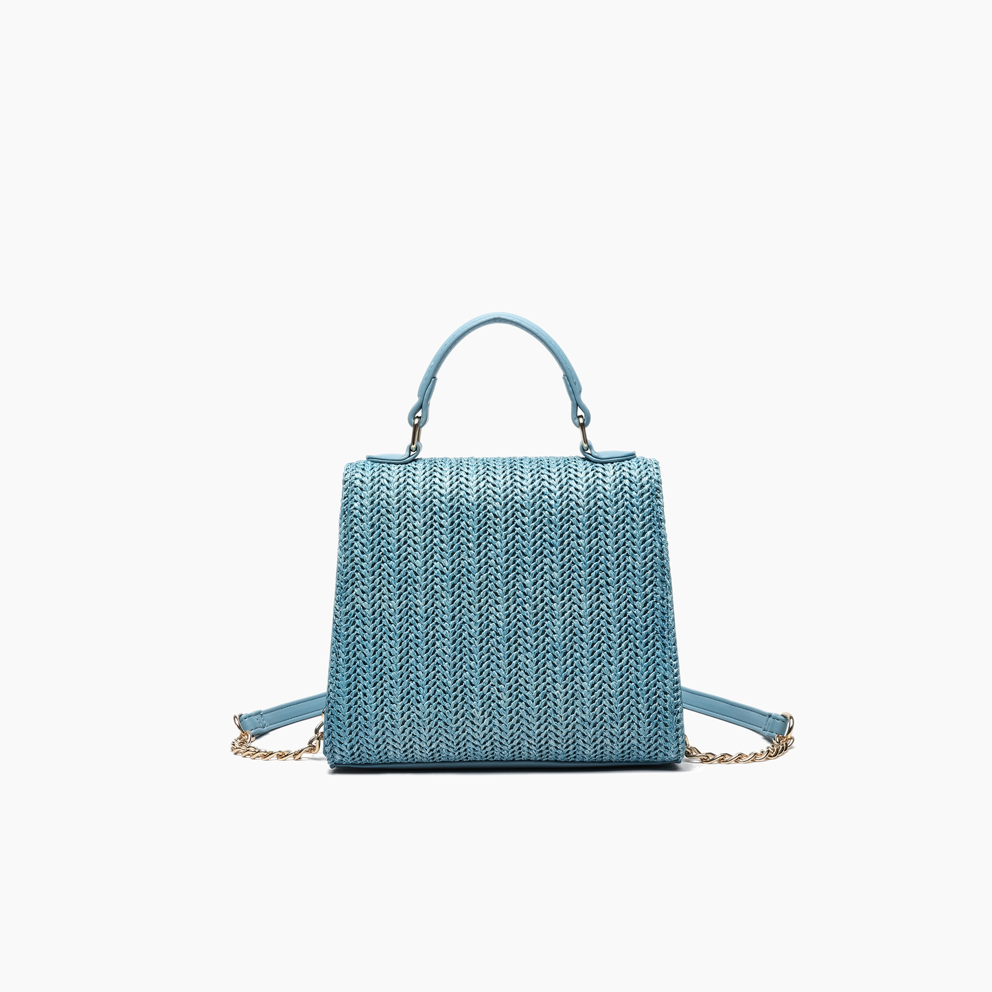 Stella Straw Crossbody Purse: Blue