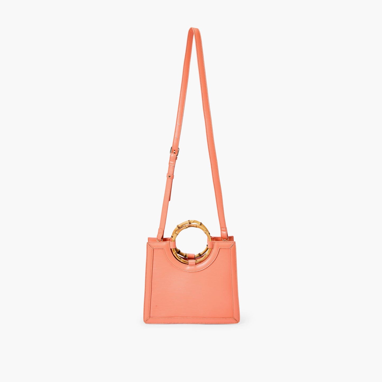 Eden Wooden Handle Satchel: Coral