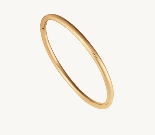 Sofia-Hinge Bangle - 14K Gold Steel: Yellow Gold