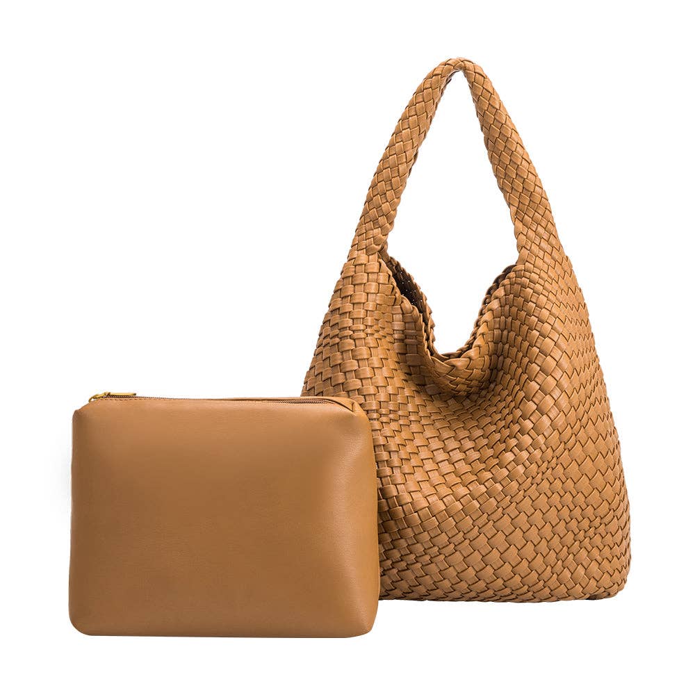 Johanna Camel Large Recycled Vegan Shoulder Bag