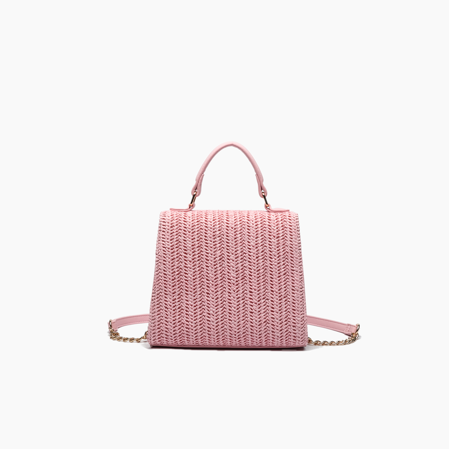 Stella Straw Crossbody Purse: Blush