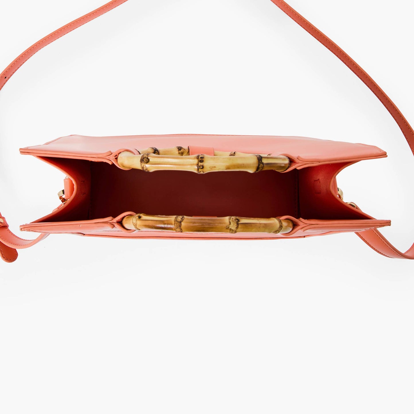 Eden Wooden Handle Satchel: Coral