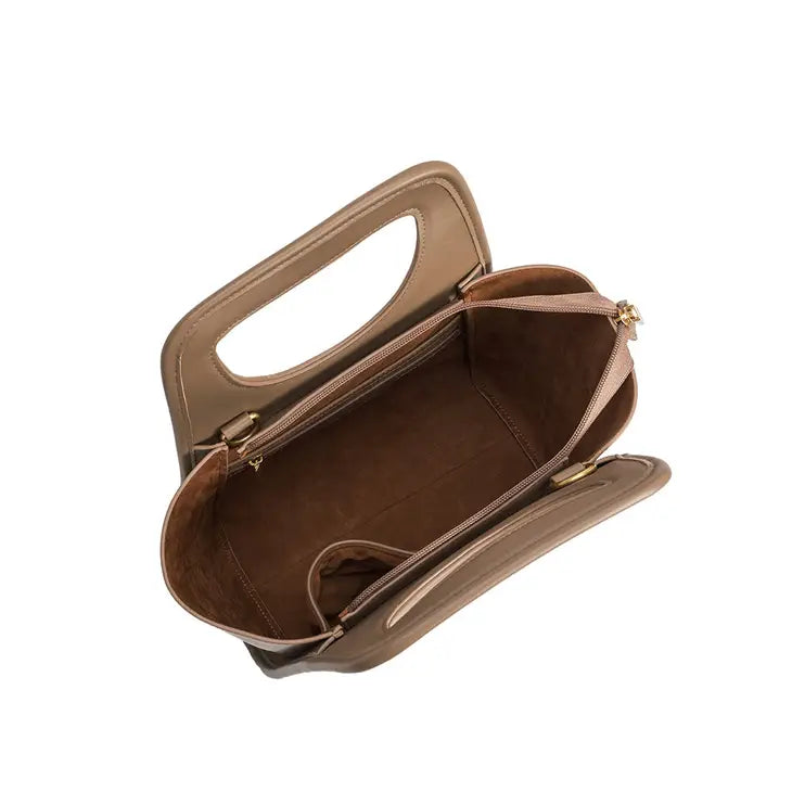 Dena Recycled Vegan Top Handle Bag in Taupe - SALE $70 OFF