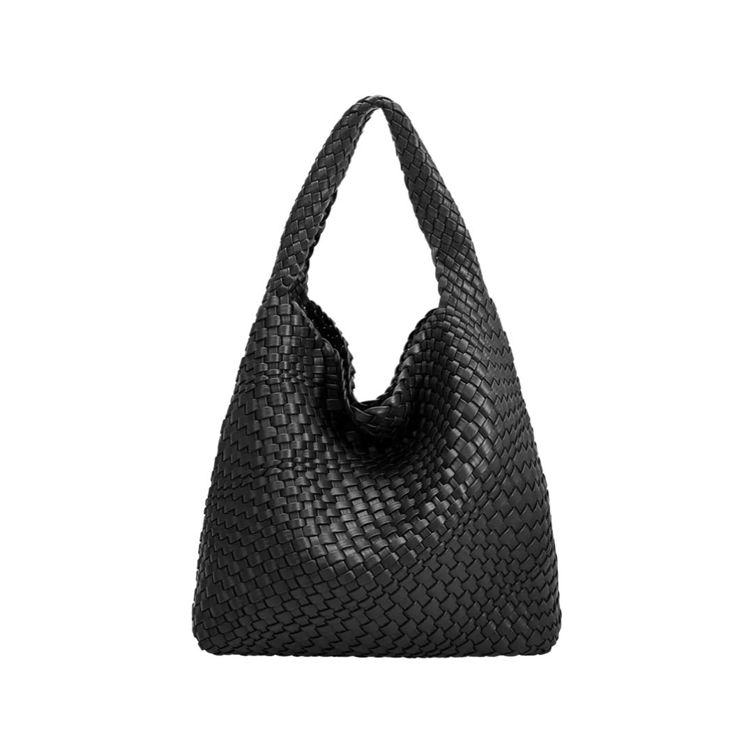 Johanna Recycled Vegan Shoulder Bag in Black