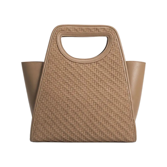 Dena Recycled Vegan Top Handle Bag in Taupe - SALE $70 OFF