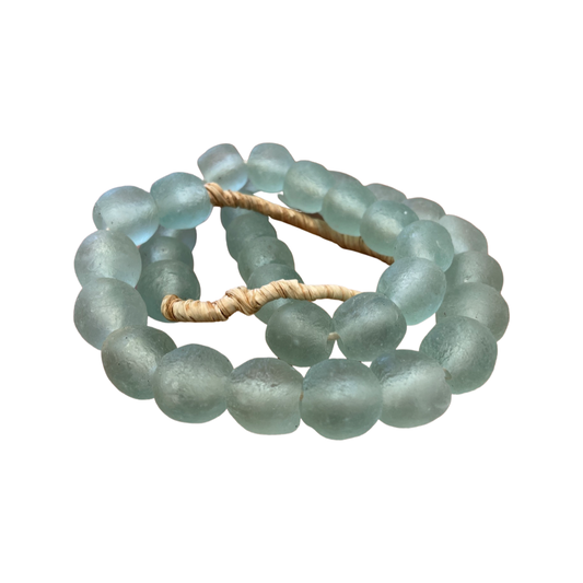 Vintage Sea Glass Beads in Light Blue