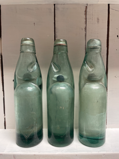 Antique Glass Soda Codd Bottles - Set of 3 - 50% off