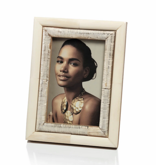 Oyster White Bone & Horn Photo Frame