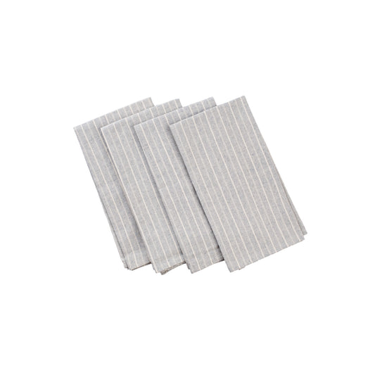 Grey Striped Cotton Napkin - Set of 4