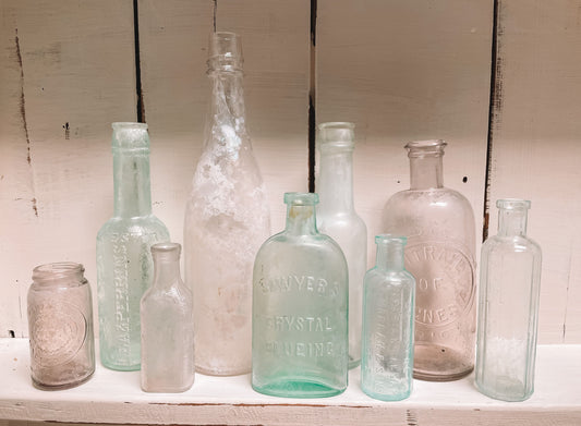 Set of 9 Vintage Bottles